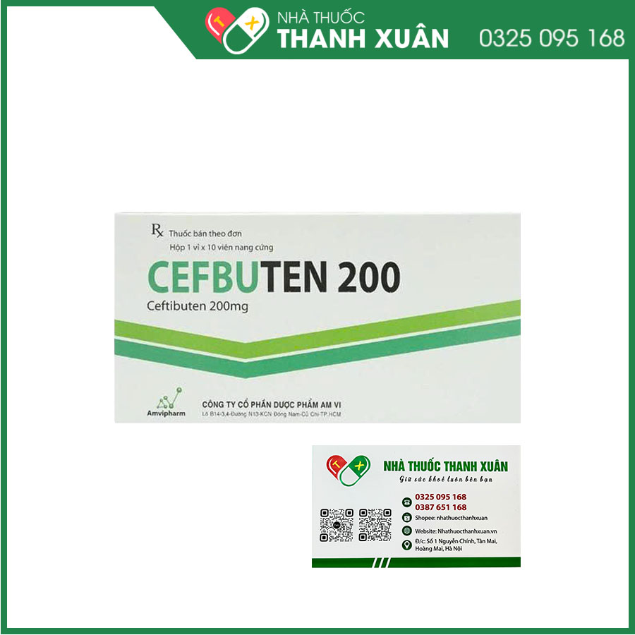 Cefbuten 200 điều trị các trường hợp nhiễm khuẩn vừa và nhẹ